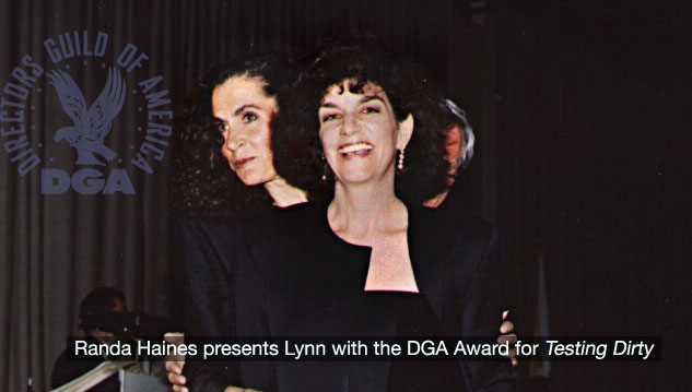 Lynn Hamrick accepting the DGA award for Outstanding Directorial Achievement for Testing Dirty