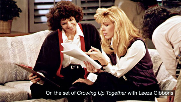 Lynn Hamrick on the set of Growing Up Together with Leeza Gibbons